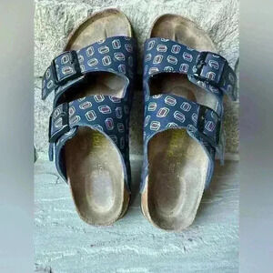 Papillio by Birkenstock Womens Blue Purple Design 2‎ Strap Sandals Sz 39
